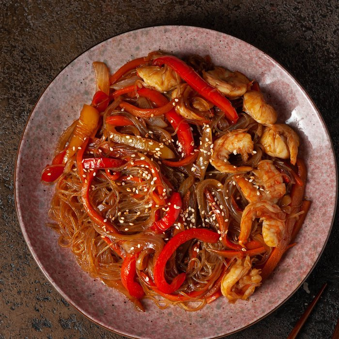 Фунчоза с креветками